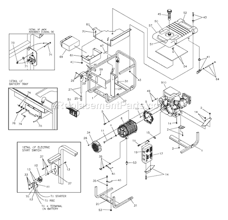 Page C Diagram and Parts List for 1893-0  Briggs and Stratton Generator